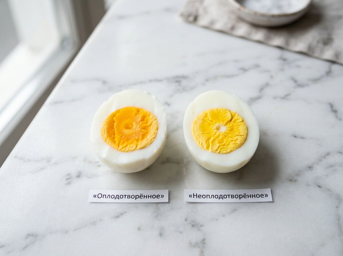 Оплодотворённое и неоплодотворённое куриное яйцо — отличия на разрезе